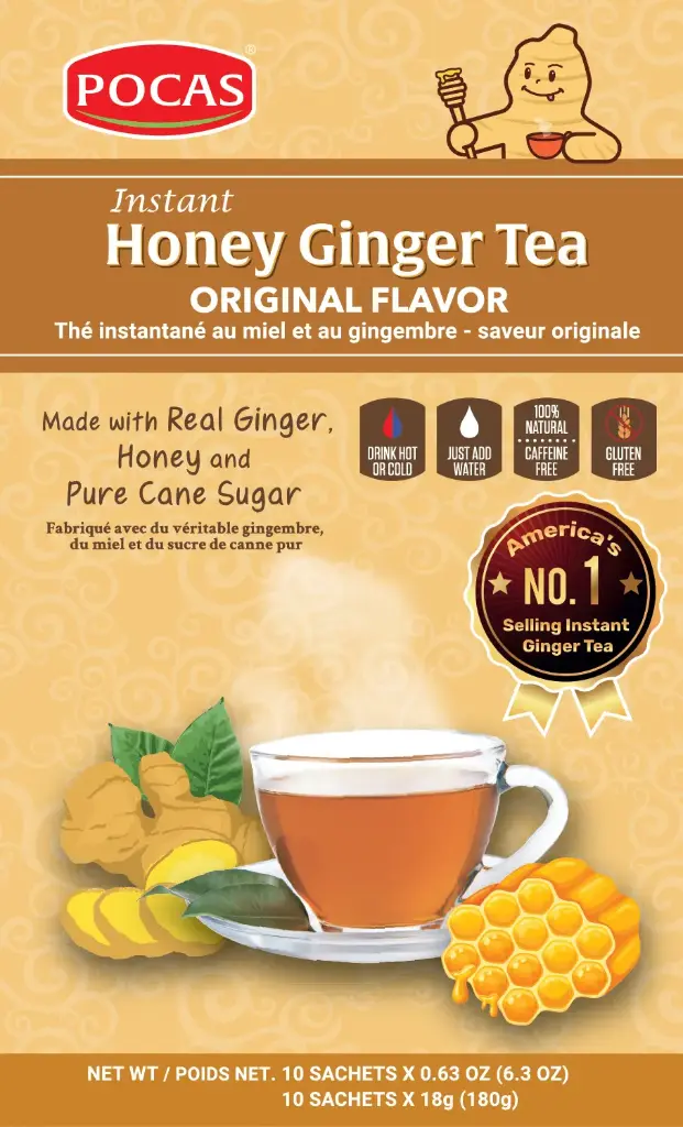 [GIN011] POCAS HONEY GINGER TEA ORIGINAL 24X10PK/18G