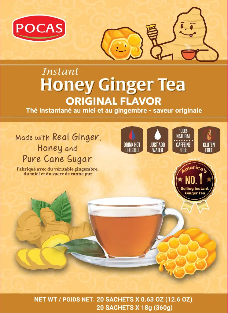 POCAS HONEY GINGER TEA ORIGINAL 12X20PK/18G