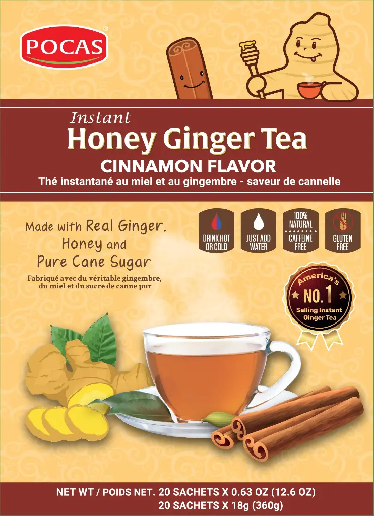 POCAS HONEY GINGER TEA WITH CINNAMON 12X20PK/18G