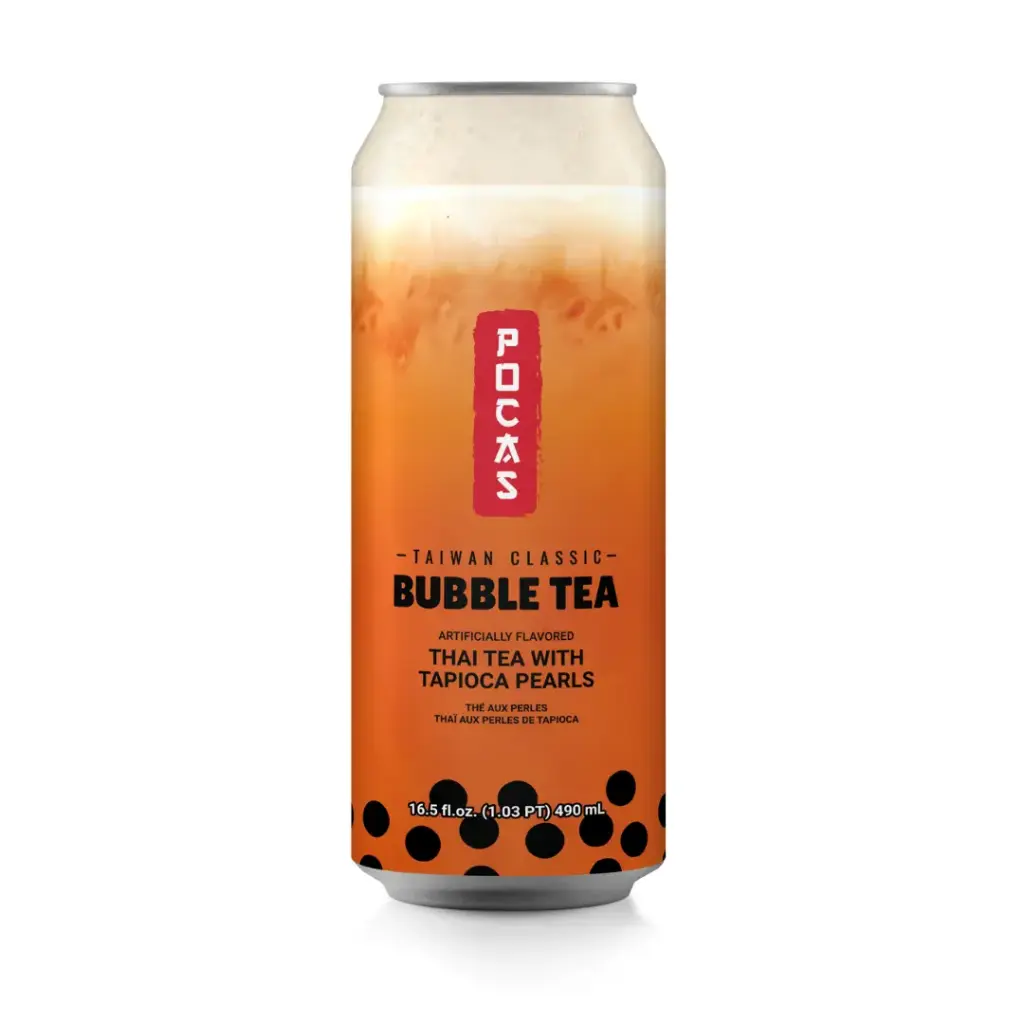 [BUB350] POCAS BUBBLE TEA THAI TEA FLAVOUR 24X490ML
